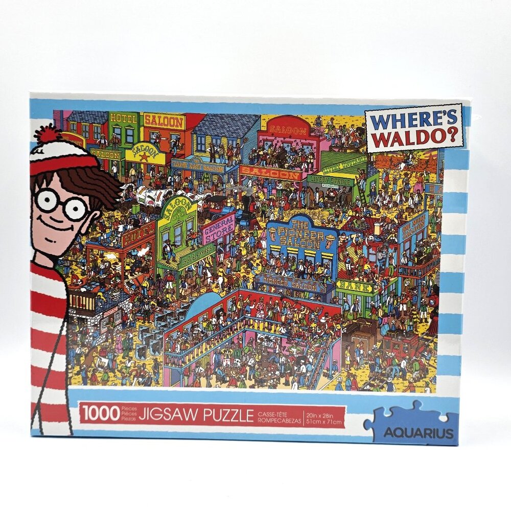 Where's Waldo Wild West 1000 Piece Jigsaw Puzzle By Aquarius NEW (20" x 28")